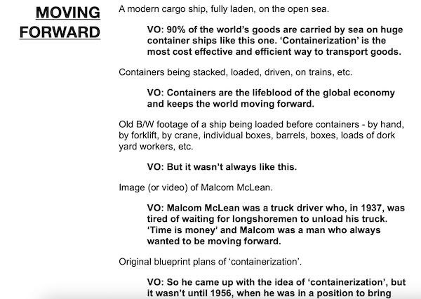 Maersk - Web Video Scriptwriting